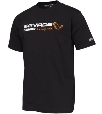 Savage gear tričko signature logo t shirt black ink - l