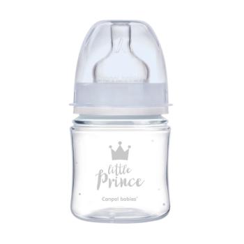 Canpol babies Dojčenská antikoliková fľaša široká EasyStart ROYAL BABY modrá 120 ml