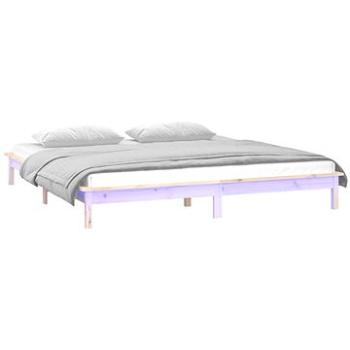 Rám postele s LED svetlom 135 × 190 cm Double masívne drevo, 820646