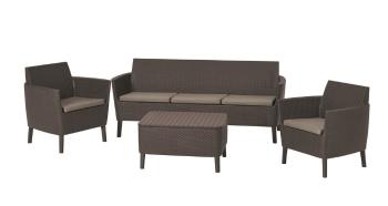 Allibert SALEMO 3 seater Záhradný polyratanový set - hnedá