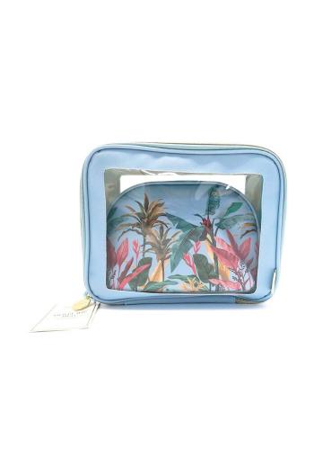 Sada kozmetických tašiek Danielle Beauty Botanical Palm Blue 2-pak