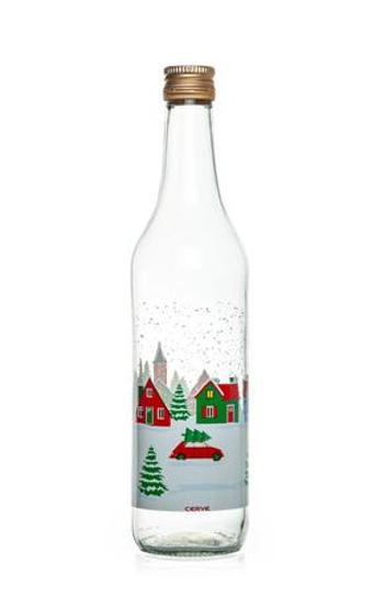 CERVE Sklenená fľaša s viečkom TORO 500ml SNOW VILLAGE