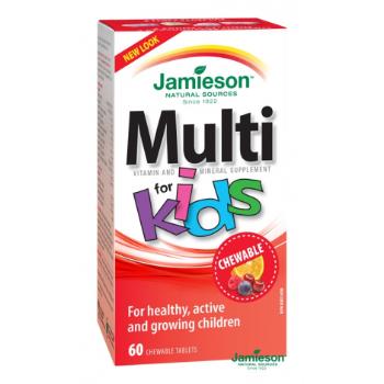 Jamieson Multi Kids tablety na cmúľanie so železom 60tbl