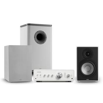 Numan Drive 802, stereo sada, zosilňovač, reproduktor, subwoofer, kryt, biela/sivá