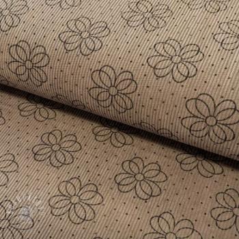 Menčester STRETCH Circle flower taupe