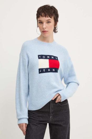 Sveter s prímesou vlny Tommy Jeans dámsky, tenký, DW0DW18681