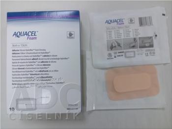 AQUACEL Foam Hydrofiber adhezívne penové krytie so silikónovým okrajom, 8x13 cm, 1x10 ks