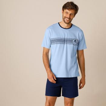 Blancheporte Pyžamo so šortkami a krátkymi rukávmi modrá/nám.modrá 107/116 (XL)
