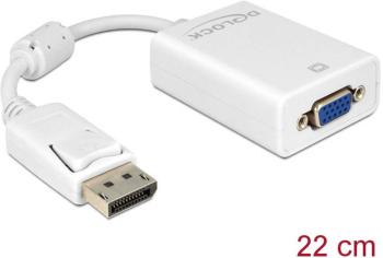 Delock 61766 DisplayPort / VGA adaptér [1x zástrčka DisplayPort - 1x VGA zásuvka] biela s feritovým jadrom 12.00 cm