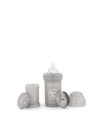 TWISTSHAKE Fľaša dojčenská Anti-Colic 180 ml pastelovo šedá 0m+