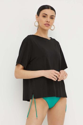 Blúzka Max Mara Beachwear dámska,čierna farba,jednofarebná,2416941029600