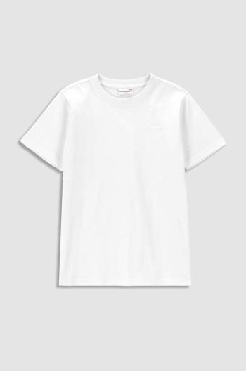 Detské bavlnené tričko Coccodrillo biela farba, jednofarebný