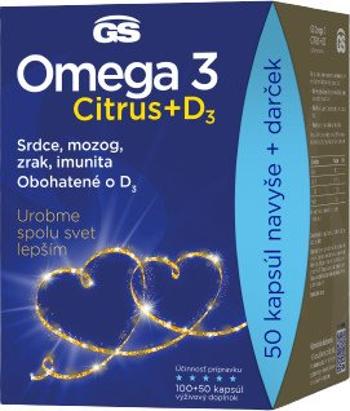 GS Omega 3 Citrus + D - darčekové balenie 150 kapsúl