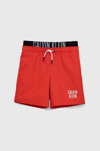Detské plavkové šortky Calvin Klein Jeans červená farba