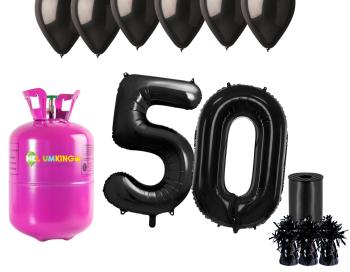 HeliumKing Hélium párty set na 50. narodeniny s čiernymi balónmi