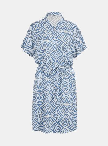 Bielo-modré vzorované košeľové šaty ONLY Nova