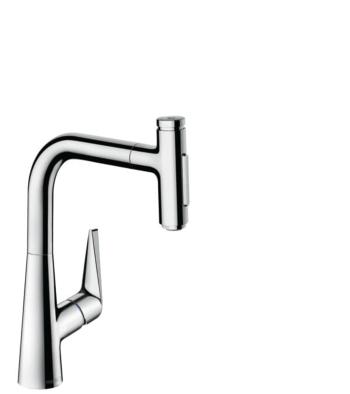 Drezová batéria Hansgrohe Talis s vyťahovacou spŕškou, 2 prúdy chróm 73868000