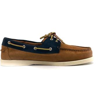 Duca Di Morrone  Santiago - Suede Brown/Blue  Námornícke mokasíny Hnedá