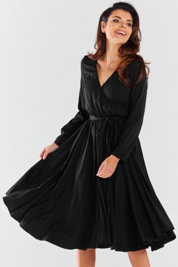 Čierne midi šaty A471