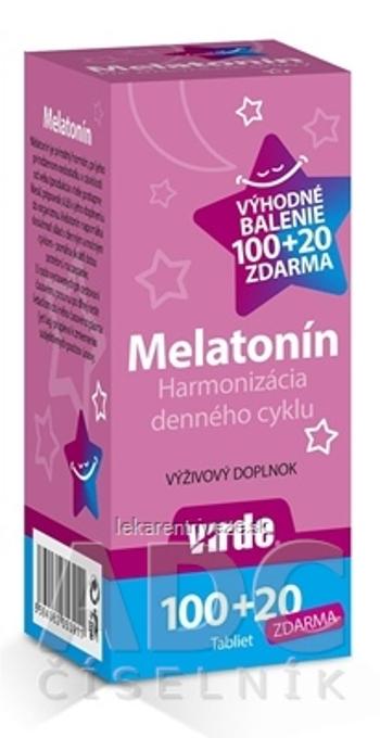 VIRDE Melatonín VÝHODNÉ BALENIE tbl 100 + 20 zdarma (120 ks)