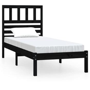 Rám postele čierny masívna borovica 90 × 200 cm, 3101012