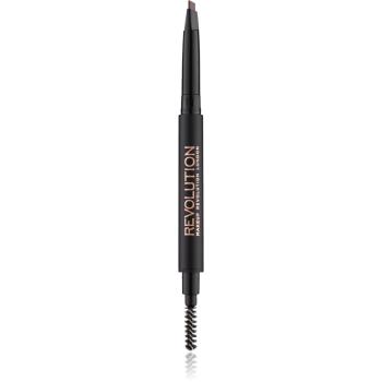 Makeup Revolution Duo Brow Definer precízna ceruzka na obočie odtieň Medium Brown 0.15 g