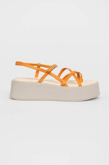 Kožené sandále Vagabond Courtney dámske, oranžová farba,
