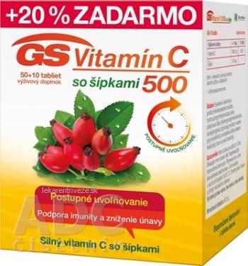 GS Vitamín C 500 so šípkami tbl 50+10 (20 % zadarmo) (60 ks)