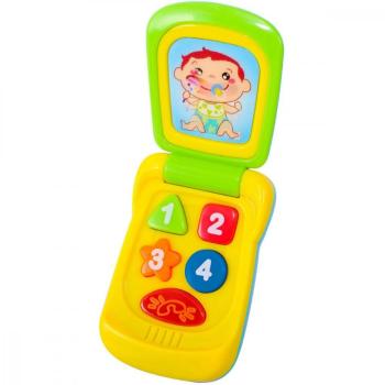 TEDDIES TELEFON MOBIL PLAST 14CM NA BAT. SE ZVUKOM SO SVETLOM NA KARTE 11X20X5,5CM 18M+ /00560043/