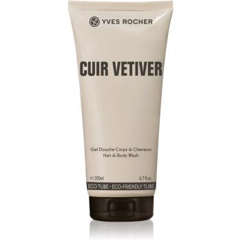 Yves Rocher Cuir Vétiver sprchový gél na telo a vlasy pre mužov 200 ml