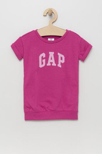 Dievčenské šaty GAP ružová farba, mini, rovný strih