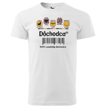 Tričko Dôchodca 100% (Veľkosť: 4XL, Typ: pre mužov, Farba tričká: Biela)