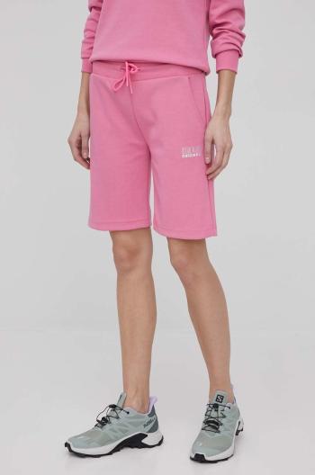 Šortky Colmar dámske, ružová farba, jednofarebné, vysoký pás