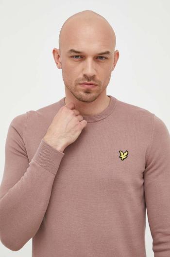 Bavlnený sveter Lyle & Scott ružová farba, tenký