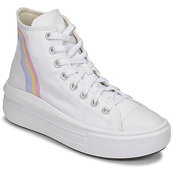 Converse  Členkové tenisky CHUCK TAYLOR ALL STAR MOVE PLATFORM RAINBOW CLOUD HI  Biela