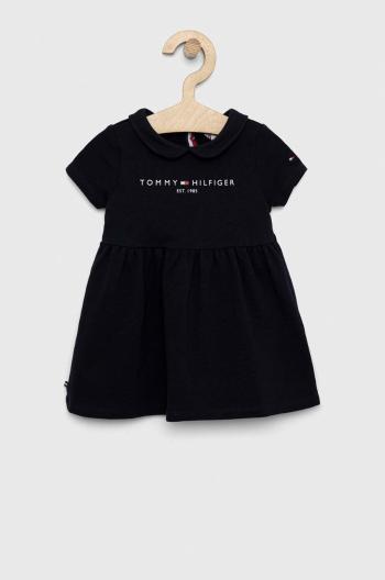 Šaty pre bábätká Tommy Hilfiger tmavomodrá farba, mini, áčkový strih