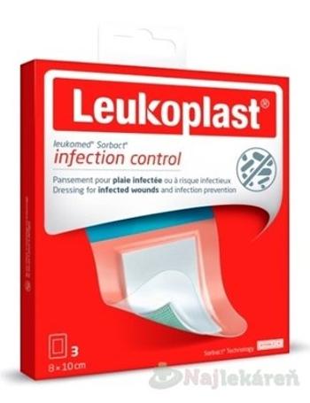 LEUKOPLAST LEUKOMED SORBACT absorbčná náplasť na rany, vodeodolná, sterilná 8x10cm, 3ks