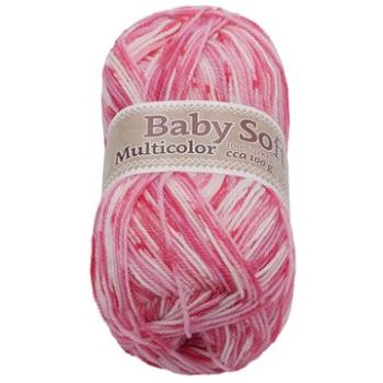Baby soft multicolor 100 g – 611 biela, ružová (6864)