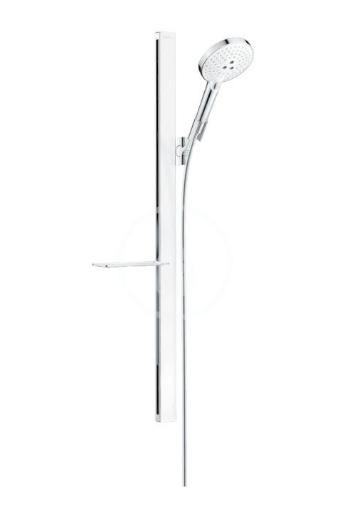 HANSGROHE - Raindance Select S Sprchová súprava 120, 3 prúdy, EcoSmart 9 l/min, sprchová tyč 900 mm, biela/chróm 27649400