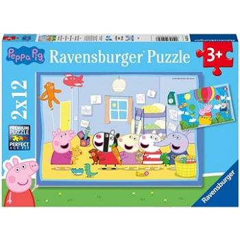 Ravensburger puzzle 055746 Prasiatko Peppa: Peppino dobrodružstvo 2× 12 dielikov (4005556055746)