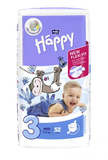 Bella Baby Happy Midi Detské plienky 52 ks