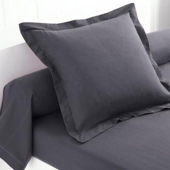 Blancheporte Jednofarebná flanelová posteľná bielizeň zn. Colombine antracitová obliečka na vank. 63x63cm+ lem