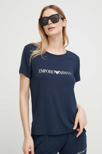 Plážové tričko Emporio Armani Underwear tmavomodrá farba