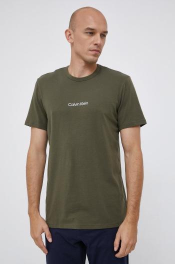 Pyžamové tričko Calvin Klein Underwear zelená farba, jednofarebné