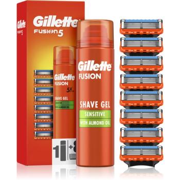 Gillette Fusion5 Sensitive gél na holenie náhradné čepieľky 8 ks 8 ks