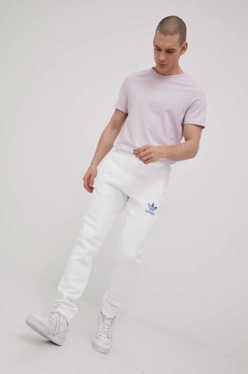 Nohavice adidas Originals HG3910 pánske, biela farba, jednofarebné