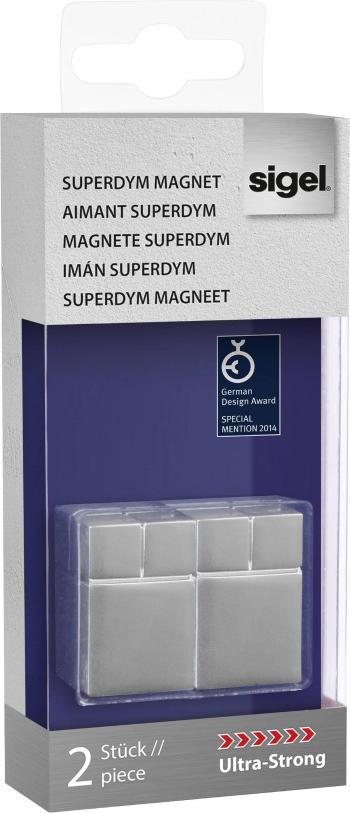Sigel magnet SuperDym C30 Ultra-Strong Cube-Design (š x v x h) 20 x 30 x 20 mm kocky strieborná 2 ks GL707