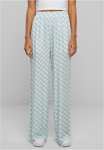 Urban Classics Ladies Viscose Resort Pants oceanbluecheck - XS