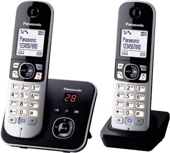 Panasonic KX-TG6822 Duo DECT, GAP bezdrôtový analógový telefón  záznamník, handsfree čierna, strieborná