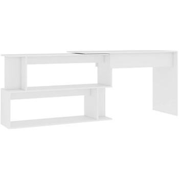 Rohový písací stôl biely 200 × 50 × 76 cm drevotrieska 801098